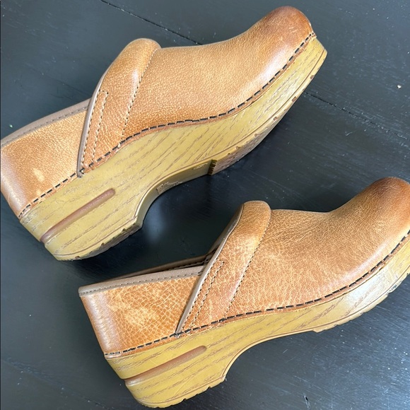 Dansko Brown Leather Slip-On Clogs - Picture 5 of 9